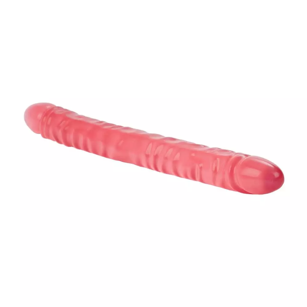 CalExotics Translucence 17.5 inch Veined Double Dong In Pink